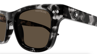 Montblanc MB0254S-008 Black & White Marble Sunglasses Bold Luxury Artistry