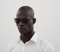 Montblanc MB0331S-002 Matte Black Modern Rectangular Sunglasses