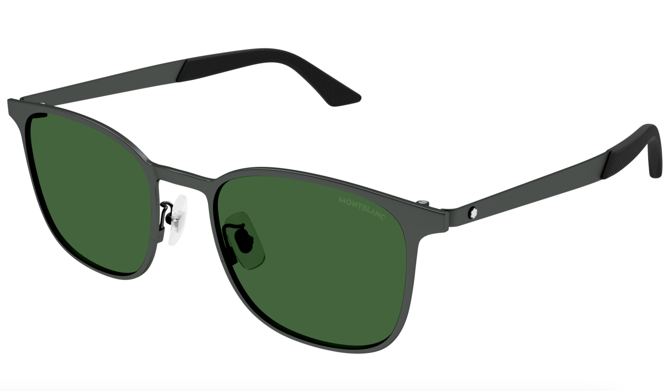 Montblanc MB0331S-002 Matte Black Modern Rectangular Sunglasses