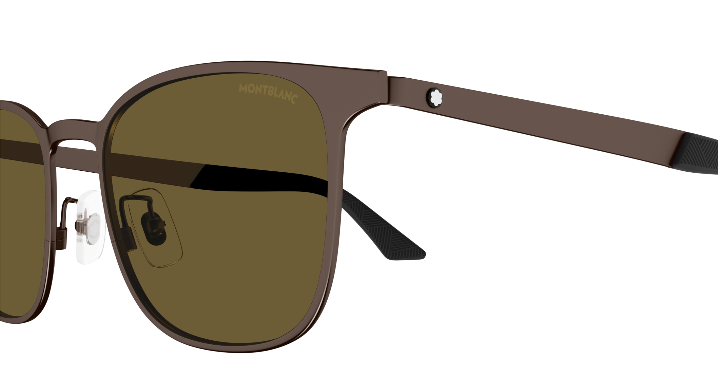 Montblanc MB0331S-003 Menâ€™s Matte Brown Pilot Sunglasses