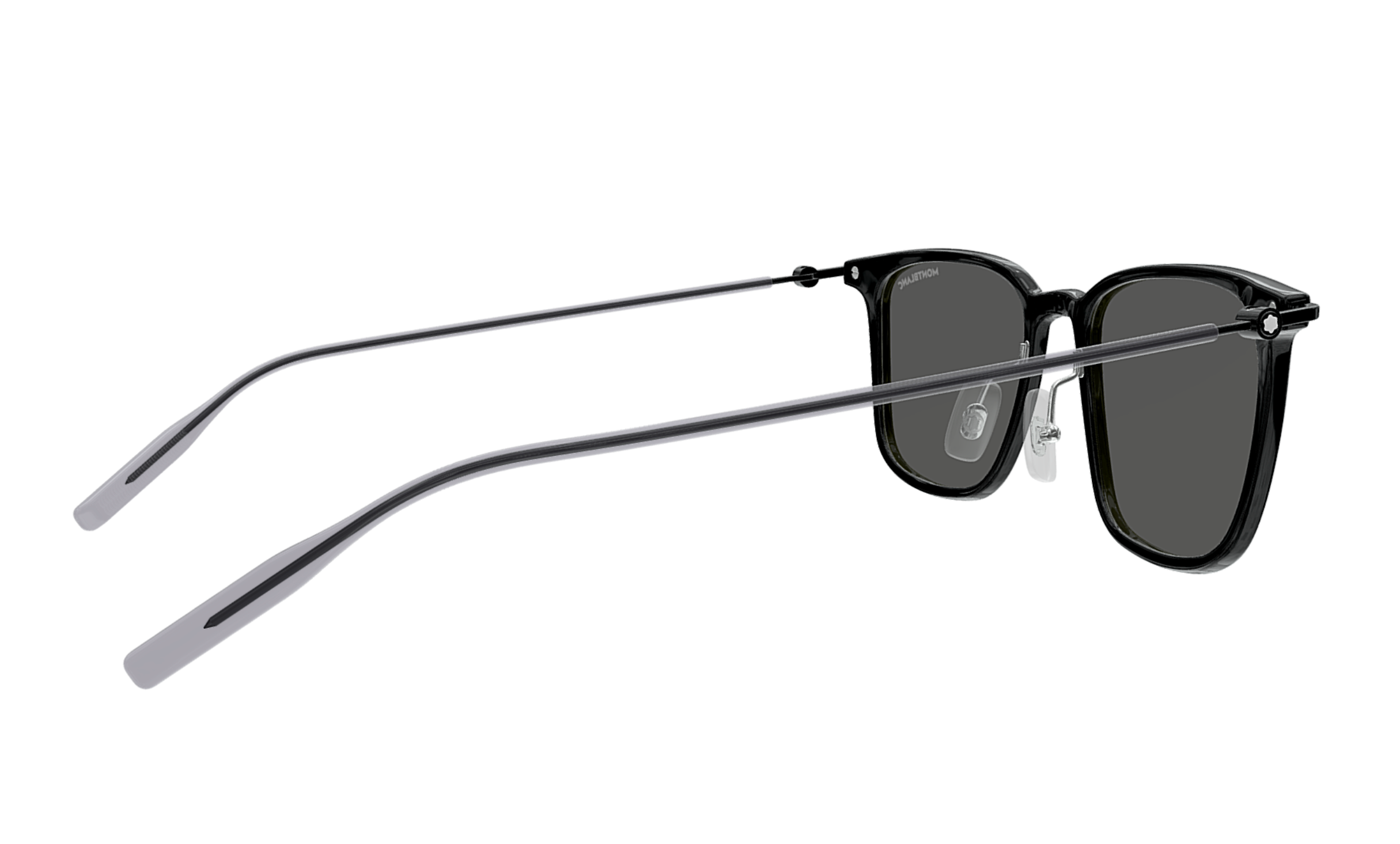 Montblanc MB0354S-001 Slim Black Sunglasses Lightweight Rectangular Style