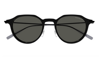 Montblanc MB0355S-001 Black Round Sunglasses Retro Metal Temple Design