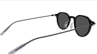 Montblanc MB0355S-001 Black Round Sunglasses Retro Metal Temple Design