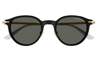 Montblanc MB0362S-001 Black & Gold Round Sunglasses Art Deco Style
