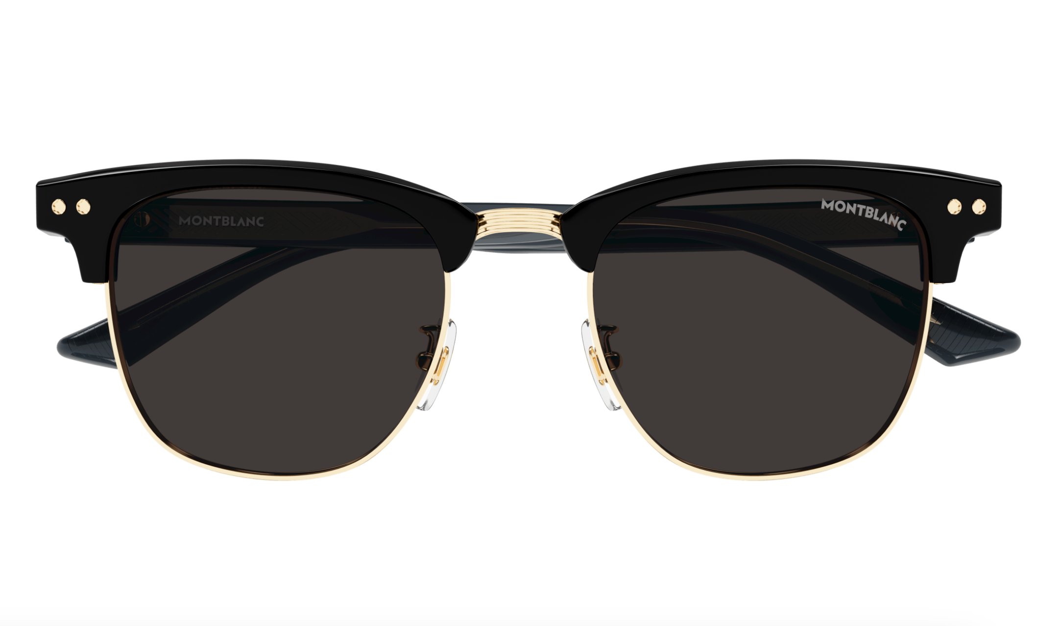 Montblanc MB0382S-001 Black squares Gold Detail Retro Look