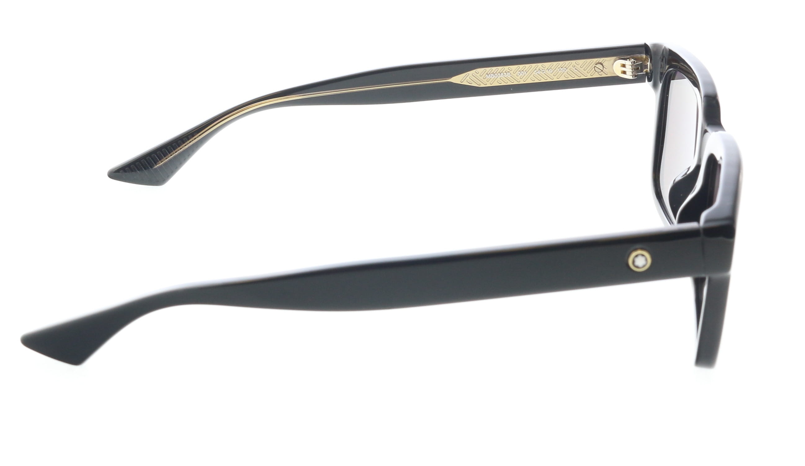 ブランドン Montblanc MB0383S-001 Bold Black Square Sunglasses Minimalist