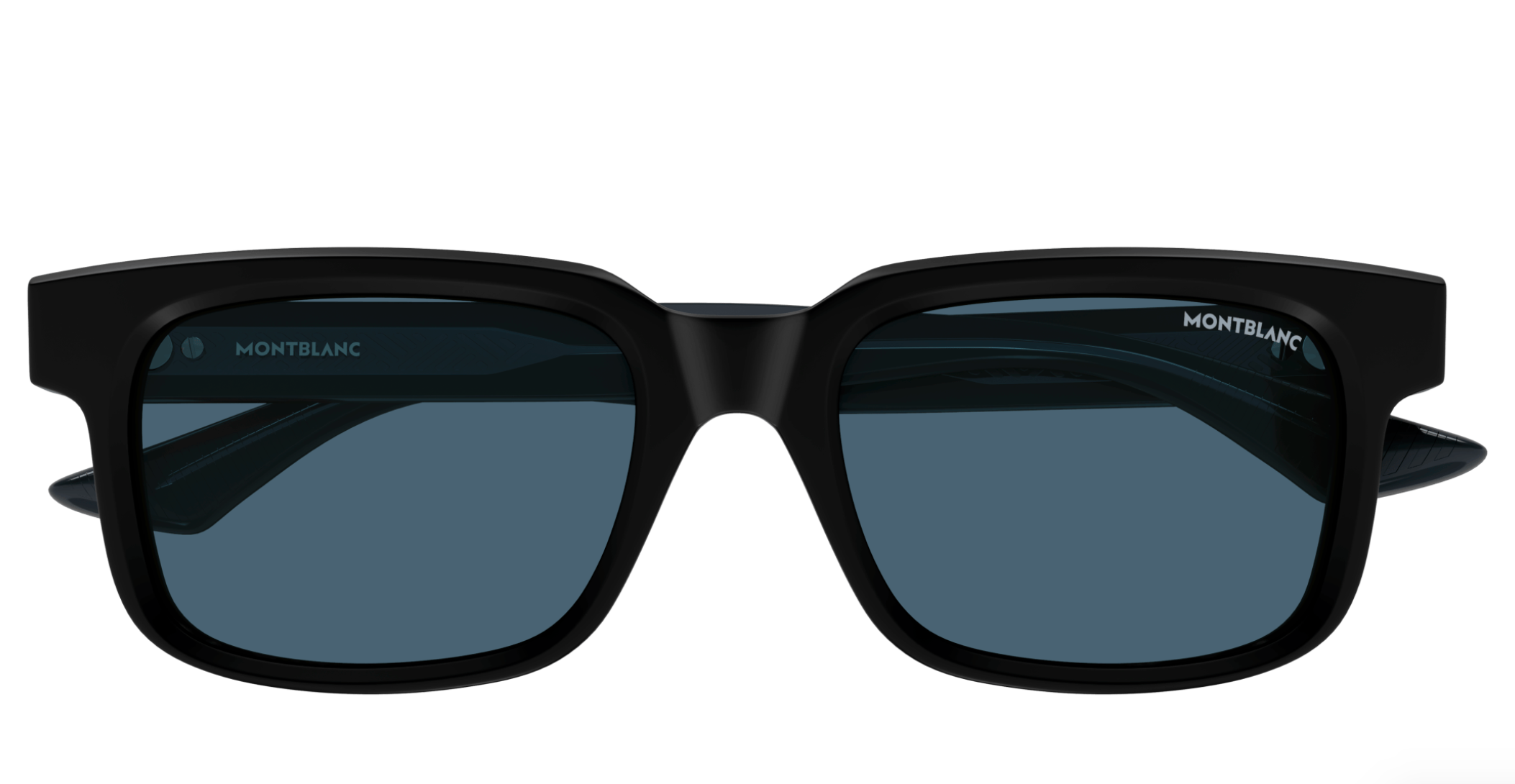 Montblanc MB0383S-003 Matte Black Square Sunglasses Effortless Minimalism