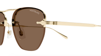 Montblanc MB0404S-002 Gold Rimless Sunglasses Brown Gradient Lenses