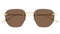 Montblanc MB0405S-002 Gold-Toned Sunglasses Warm Square-Round Lenses