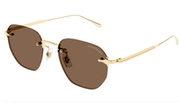 Montblanc MB0405S-002 Gold-Toned Sunglasses Warm Square-Round Lenses