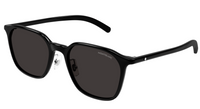 Montblanc MB0420SK-001 Jet Black Sunglasses Rounded Square Frames