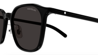 Montblanc MB0420SK-001 Jet Black Sunglasses Rounded Square Frames