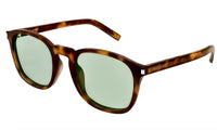 Saint Laurent SL 818-002 Timeless Tortoise Round Sunglasses with Olive Green