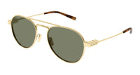 Saint Laurent SL 708 003 Mens Sunglasses Gold Metal Frame with Green Lenses