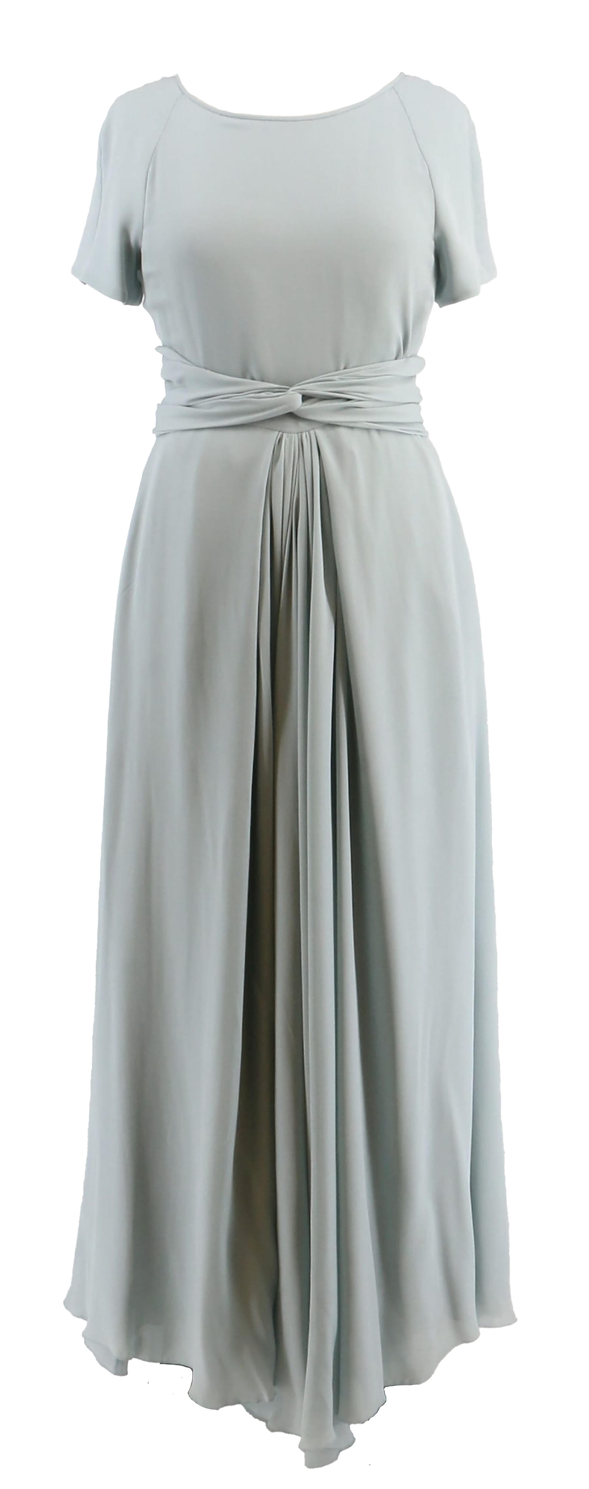 Emporio Armani Chiffon Silk Seafoam Green Short Sleeve Gown