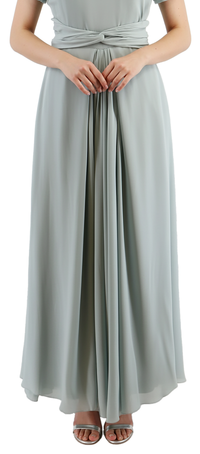 Emporio Armani Chiffon Silk Seafoam Green Short Sleeve Gown