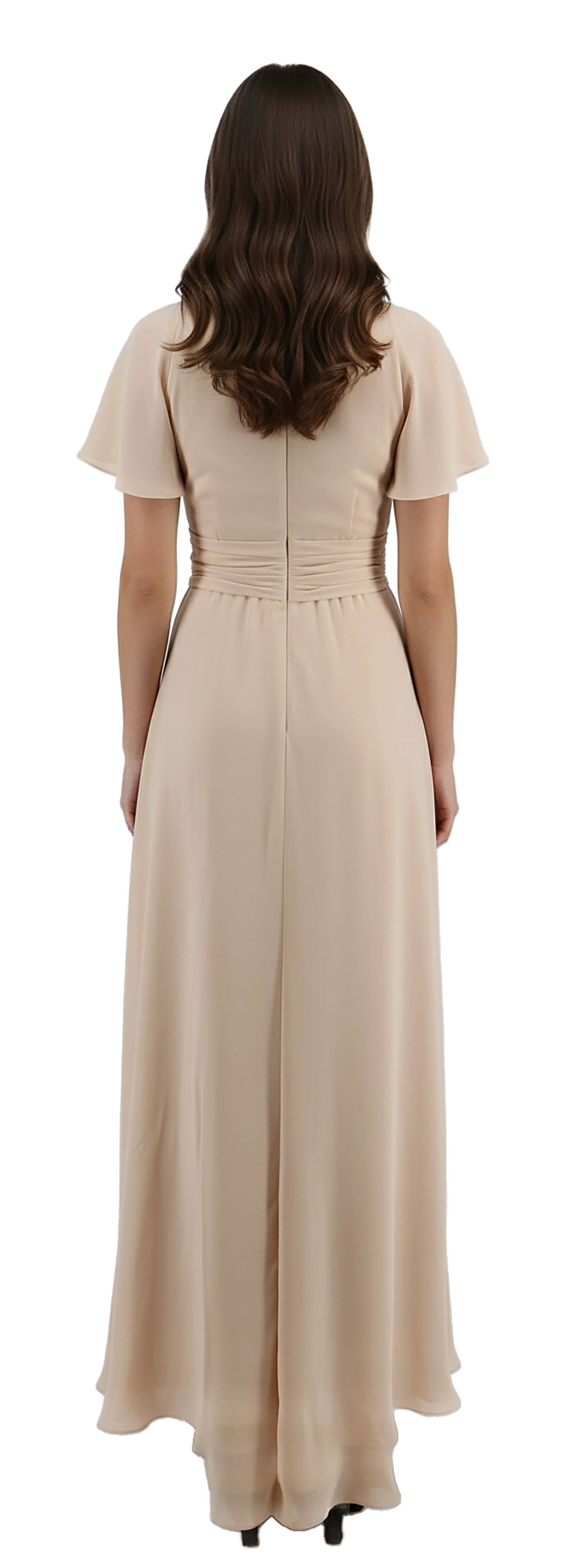 white christmas dresses Emporio Armani Chiffon Silk Light Peach Short Sleeve Gown – Bluefly