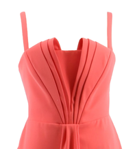 Emporio Armani Coral Pleated Bodice Column Cocktail Dress