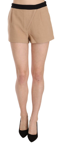 Costume National Women'ss Beige Cotton Mid Waist Mini Women's Short