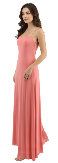 Emporio Armani Coral Silk Crisscross Open-Back Evening Gown