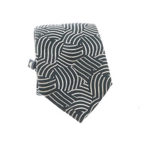 Emporio Armani Black Silver wave pattern 100% Silk Mens Tie
