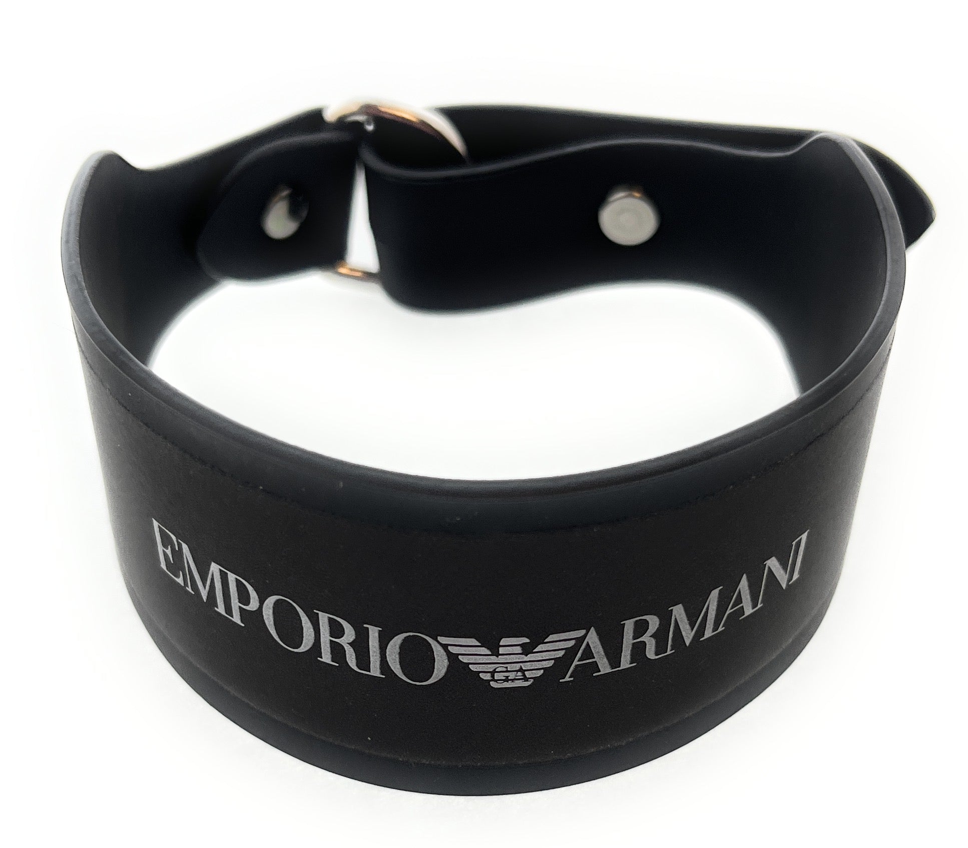 Emporio Armani Black Rubber Fashion Ankle Strap