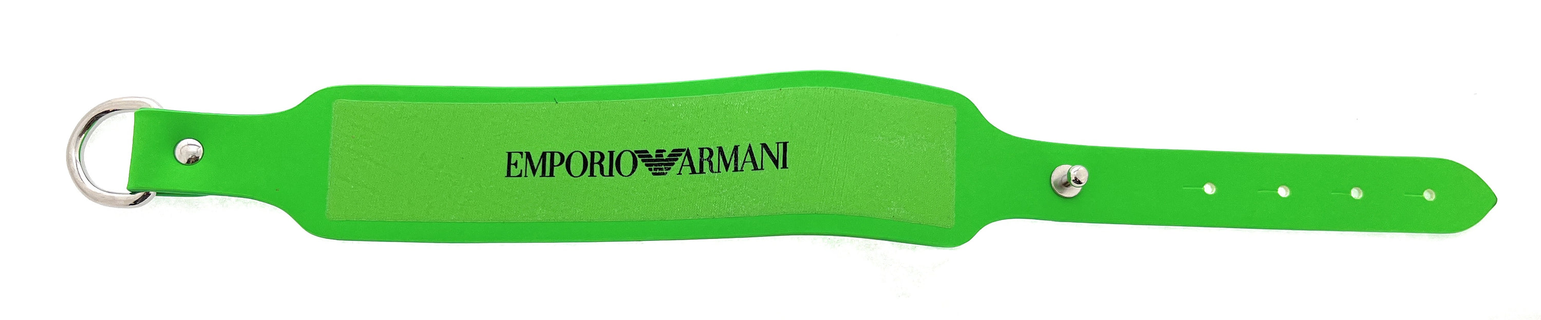 Emporio Armani Neon Green Rubber Fashion Ankle Strap