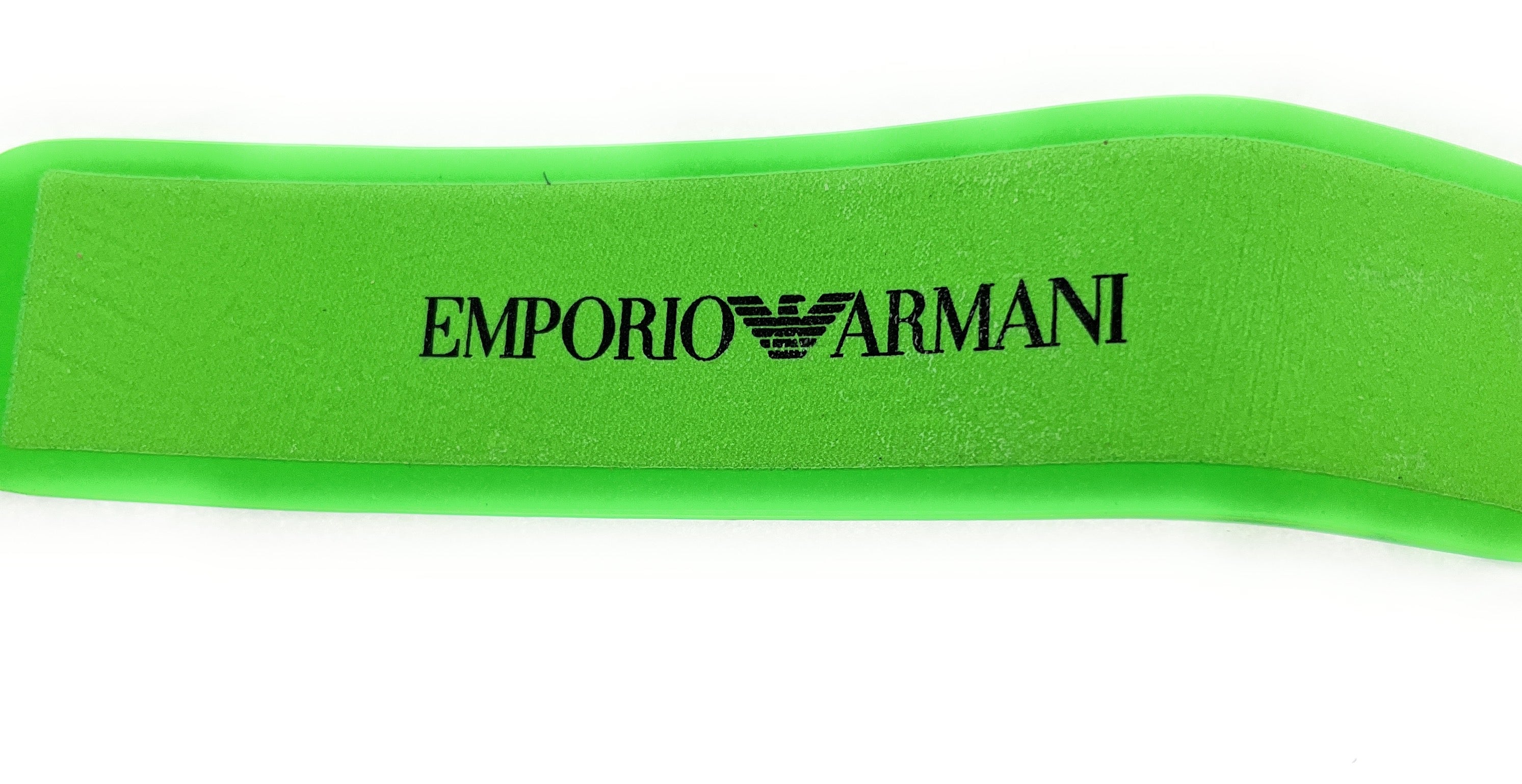 Emporio Armani Neon Green Rubber Fashion Ankle Strap