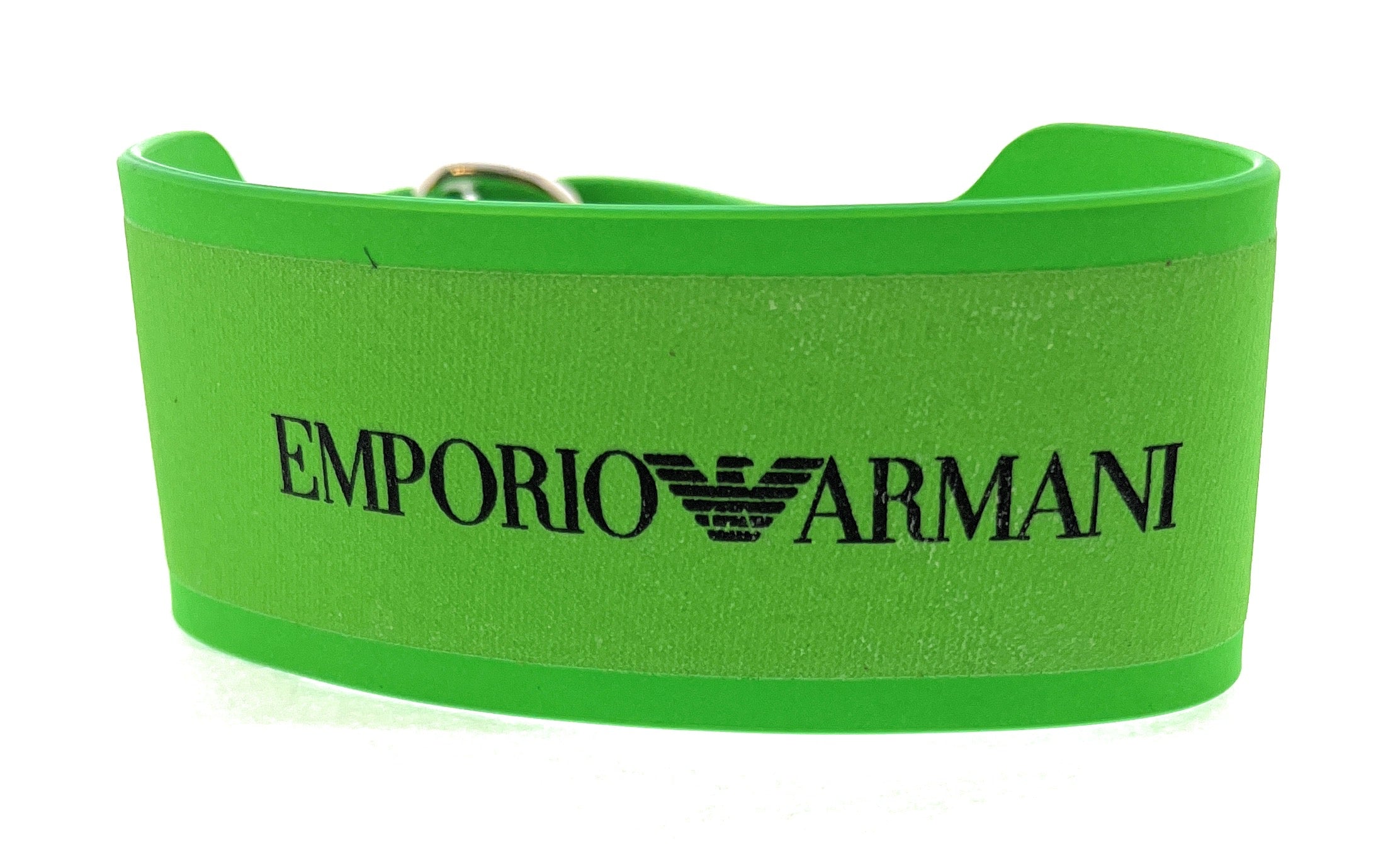 Emporio Armani Neon Green Rubber Fashion Ankle Strap