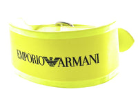 Emporio Armani Neon Yellow Rubber Fashion Ankle Strap