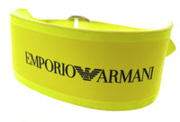 Emporio Armani Neon Yellow Rubber Fashion Ankle Strap