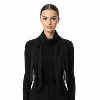 Dolce & Gabbana Black Solid Womens Silk Scarf