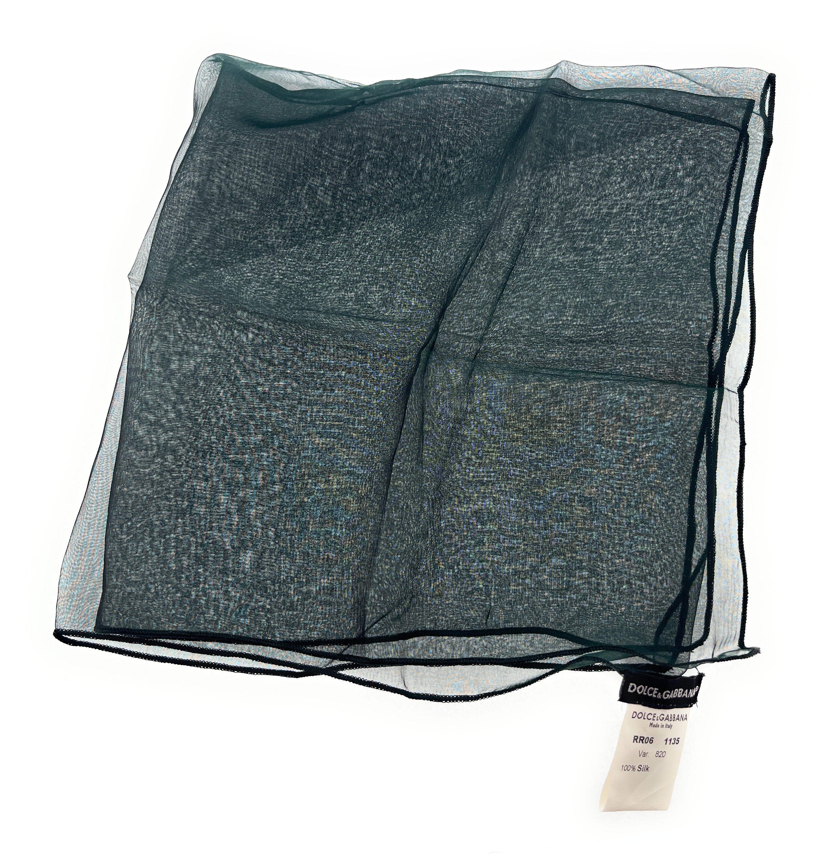 Dolce & Gabbana Forrest Green Solid Womens Silk Scarf
