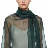 Dolce & Gabbana Forrest Green Solid Womens Silk Scarf