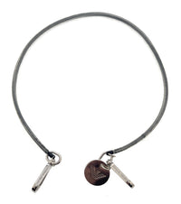 Emporio Armani Grey Rubber Cord Chain with Carabiner Clips