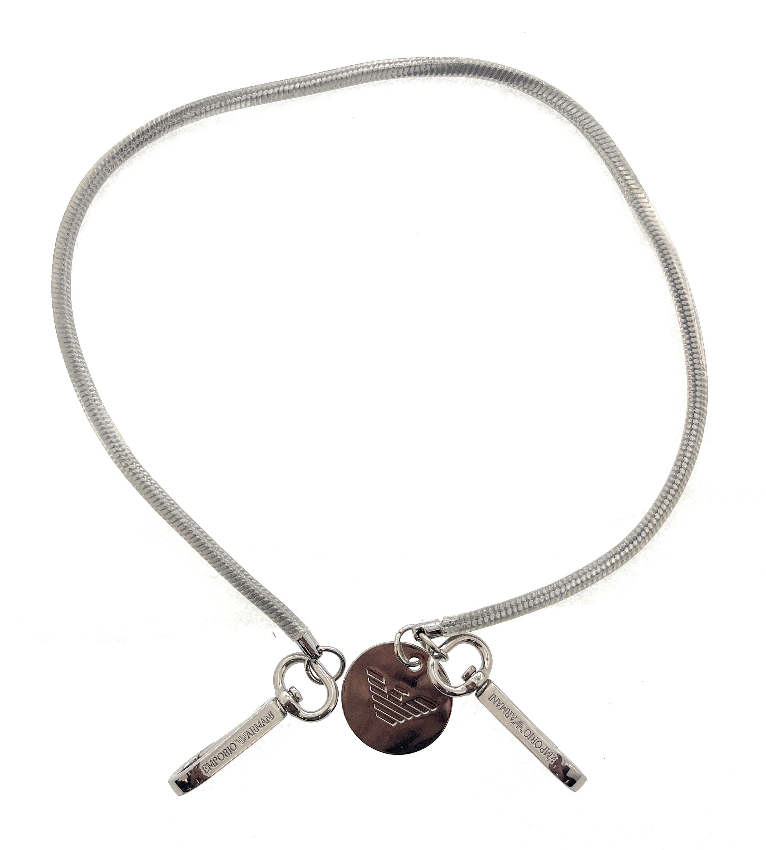 Emporio Armani Clear Rubber Cord Chain with Carabiner Clips
