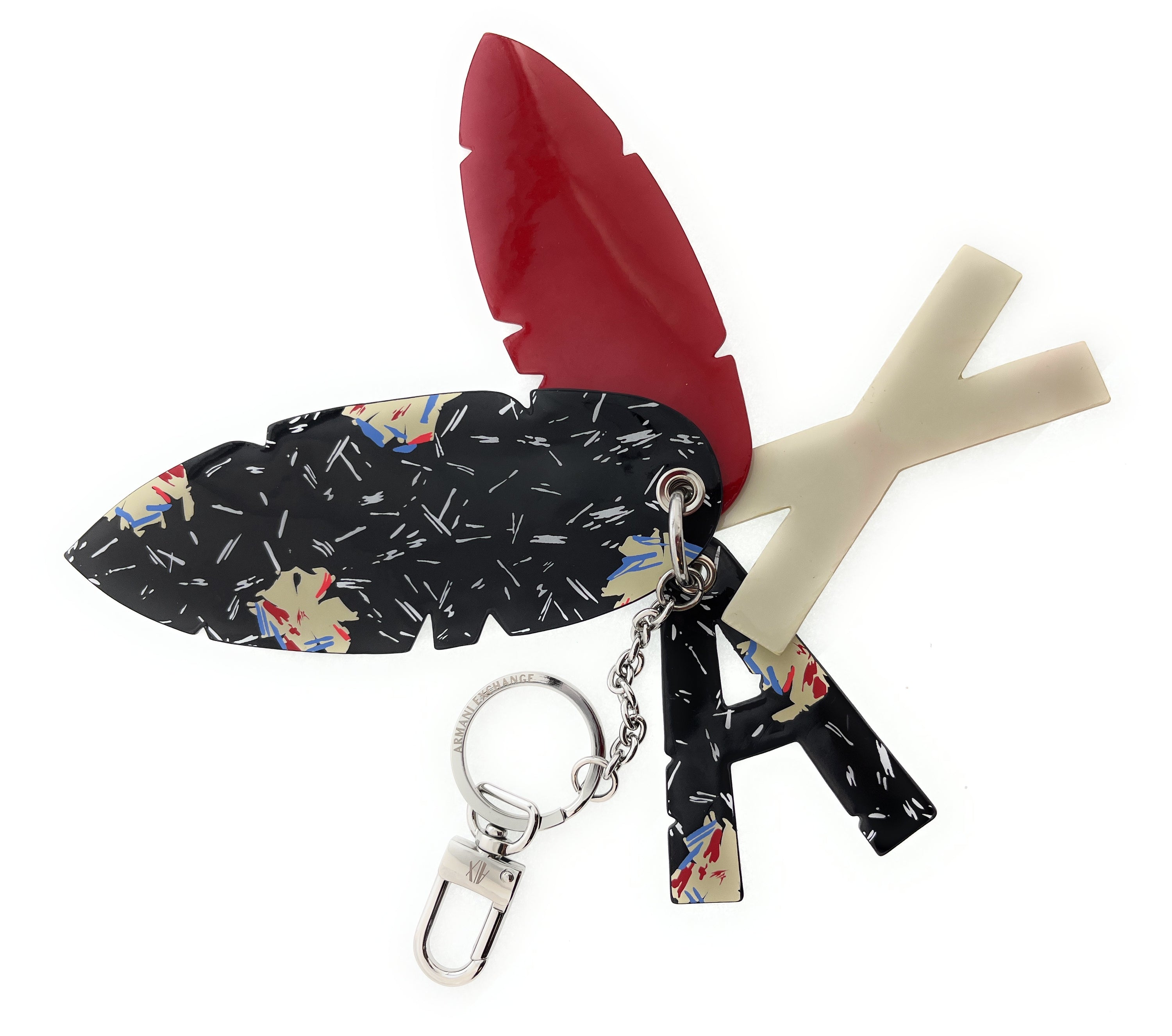 Armani Exchange Multicolor Rubber Oversized Letter Keyring
