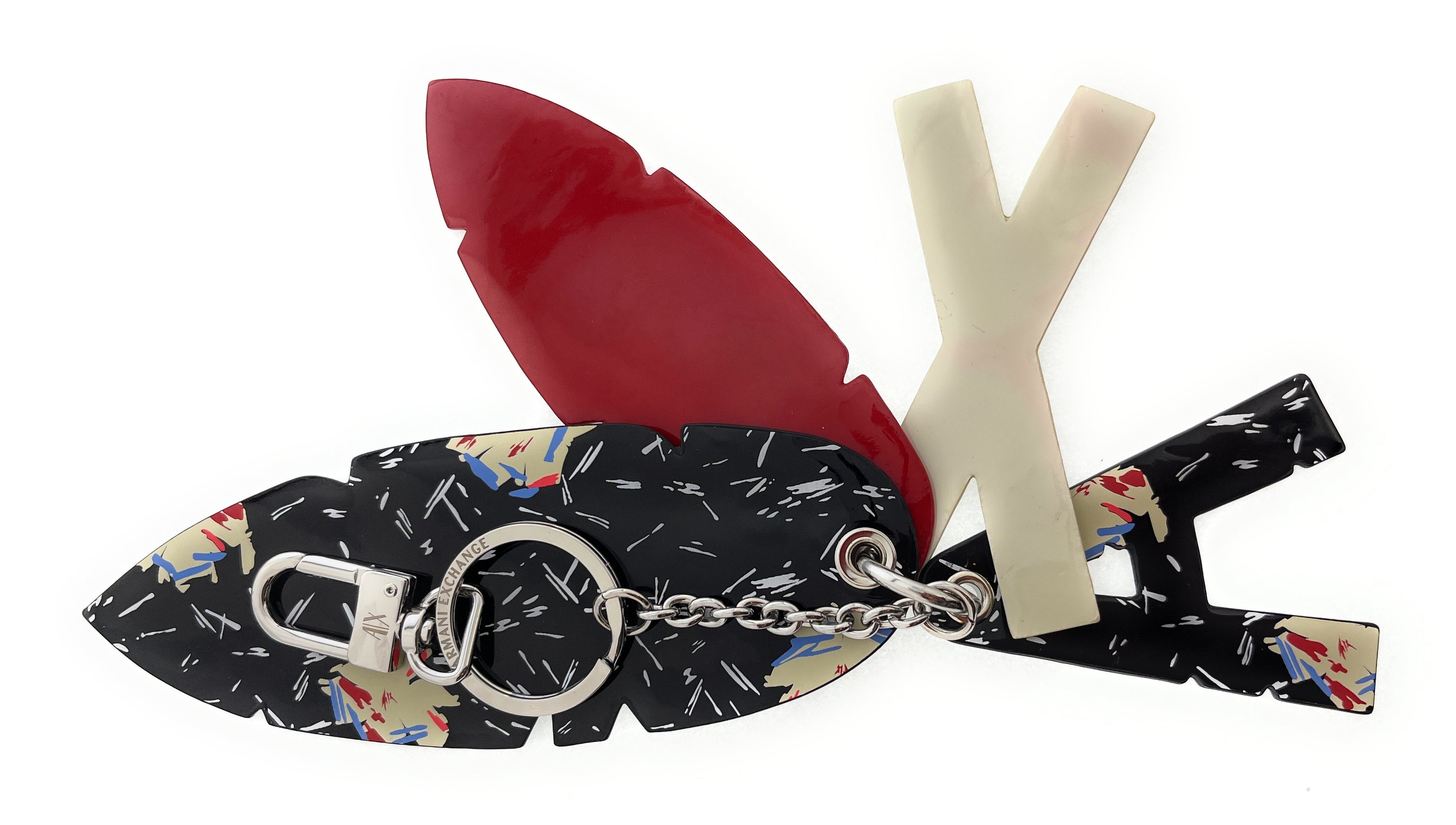 Armani Exchange Multicolor Rubber Oversized Letter Keyring