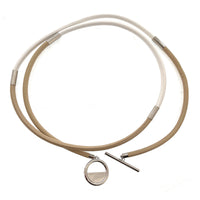 Emporio Armani Beige Cord Necklace with Clasp