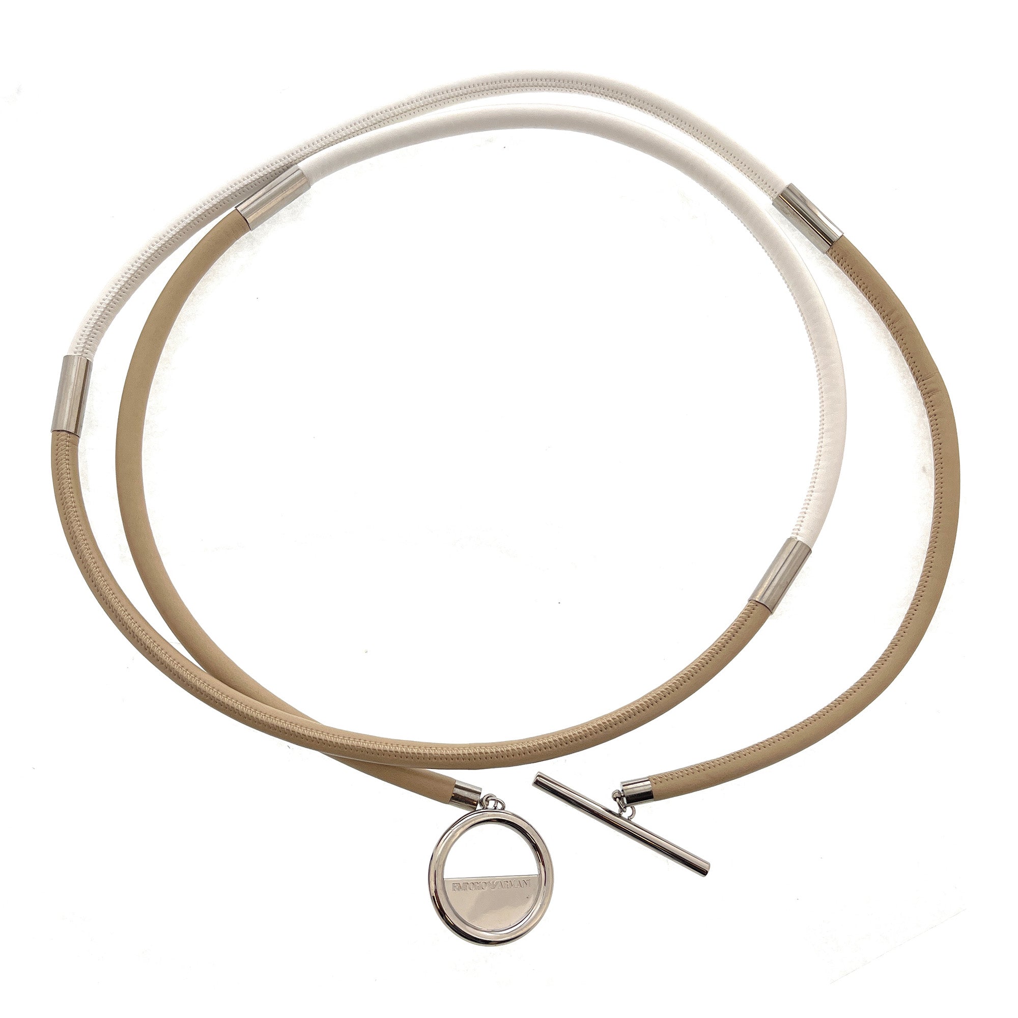 Emporio Armani Beige Cord Necklace with Clasp