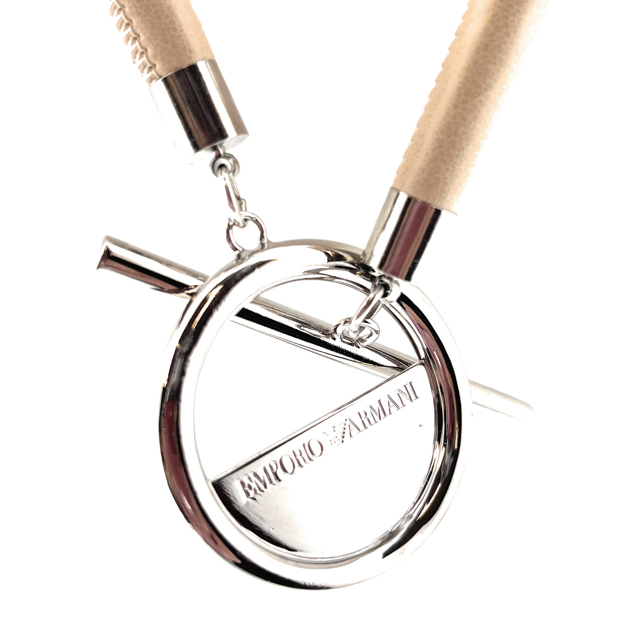 Emporio Armani Beige Cord Necklace with Clasp