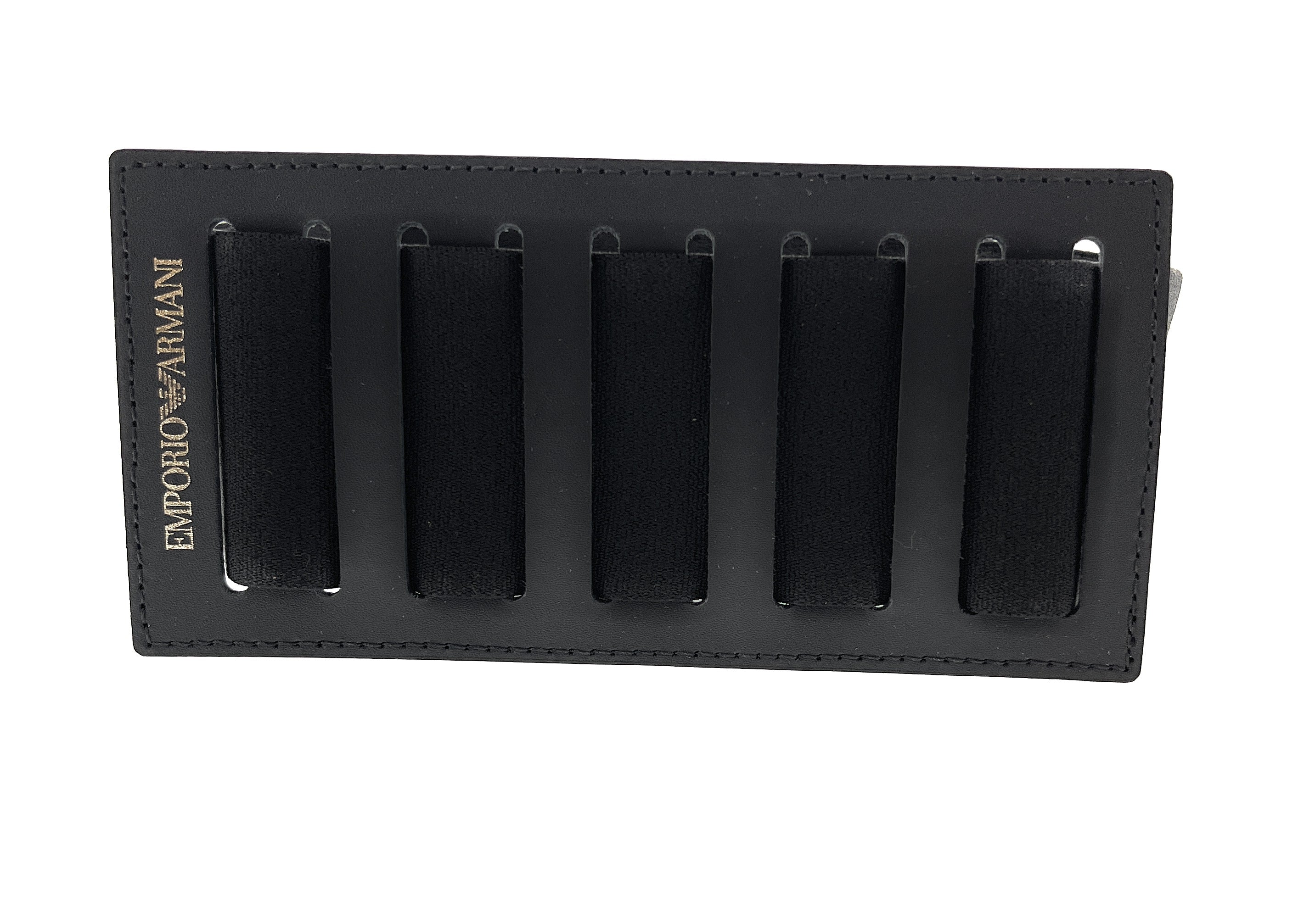 Emporio Armani Black Leather Notebook Belt