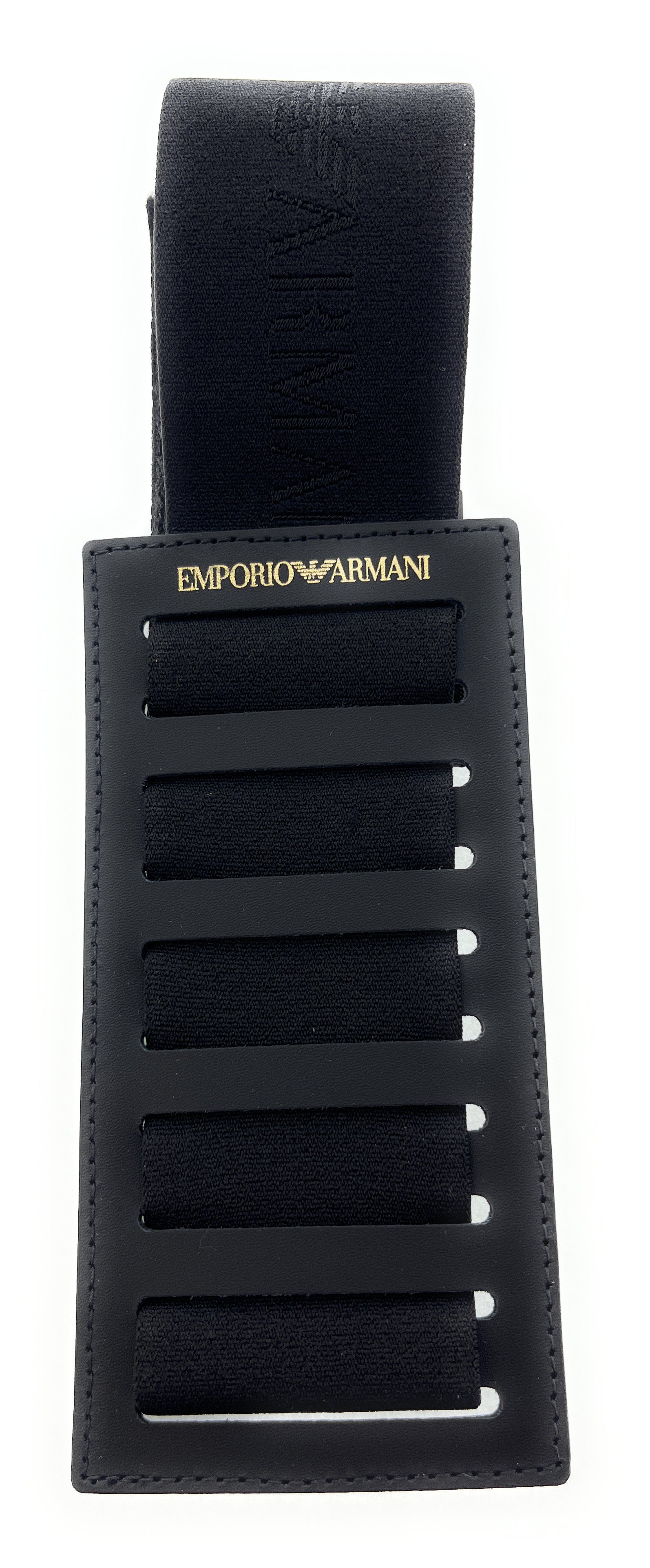 Emporio Armani Black Leather Notebook Belt