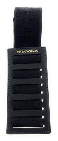 Emporio Armani Black Leather Notebook Belt