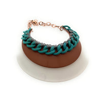 Emporio Armani Multicolor Statement Necklace with Resin Disc and Chain Detail