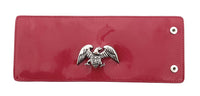 Emporio Armani Red Leather Cuff Bracelet with Eagle