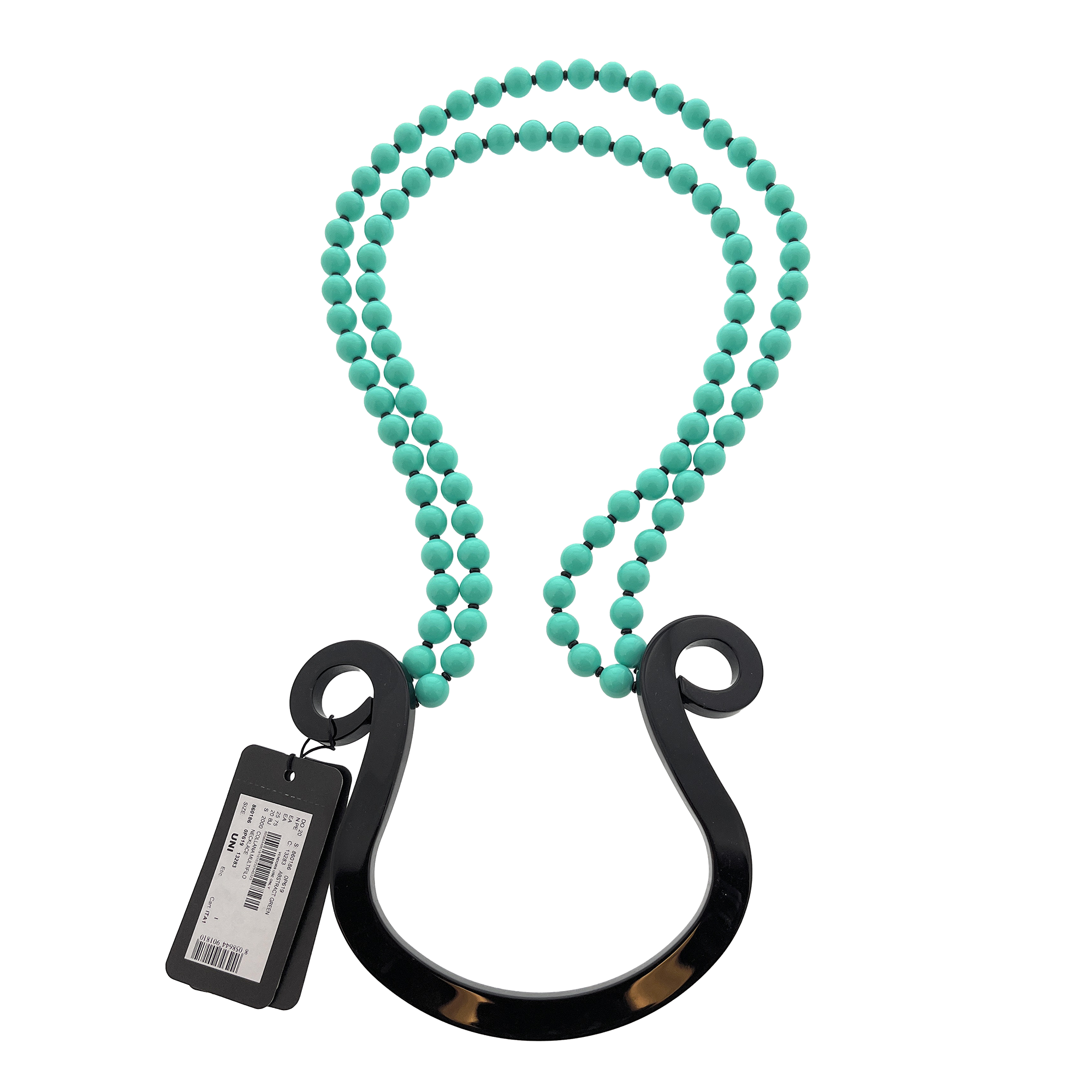 Emporio Armani Abrtract Green Statement Necklace with Beads Detail Necklace