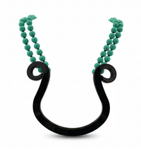 Emporio Armani Abrtract Green Statement Necklace with Beads Detail Necklace