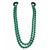 Emporio Armani Abrtract Green Statement Necklace with Beads Detail Necklace
