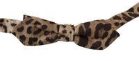 Dolce & Gabbana Dolce & Gabbana Brown Leopard Silk Adjustable Neck Papillon Men Bow Men's Tie